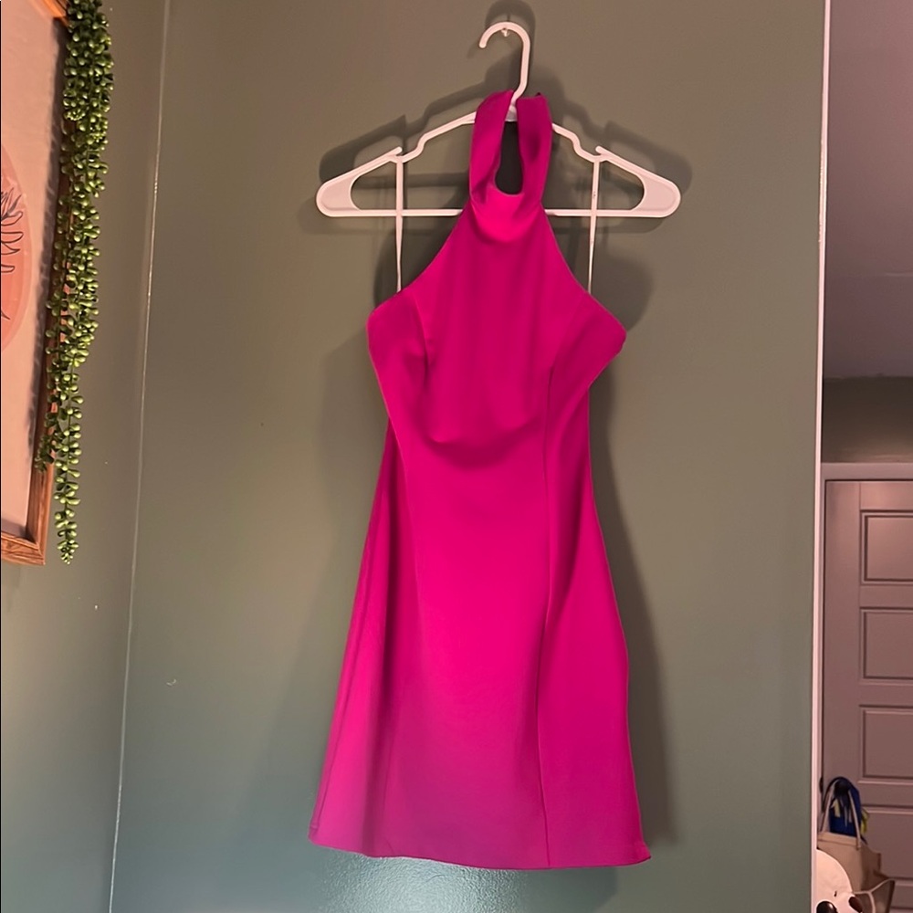 Lulu's Pink Sheath Halter Dress for Cocktail